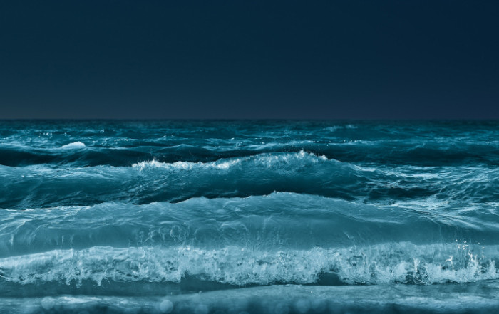 ocean waves at night
