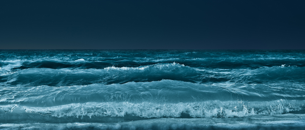 ocean waves at night
