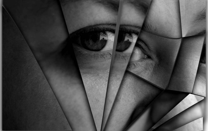 image in broken mirror