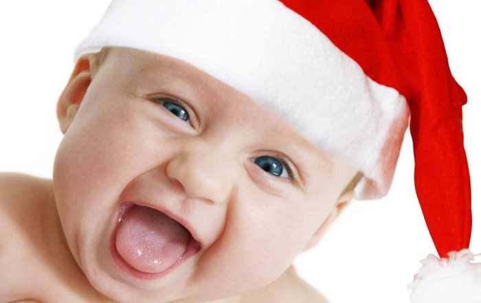 cute baby in santa hat