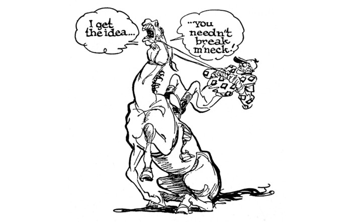 cartoon race horse and jockey